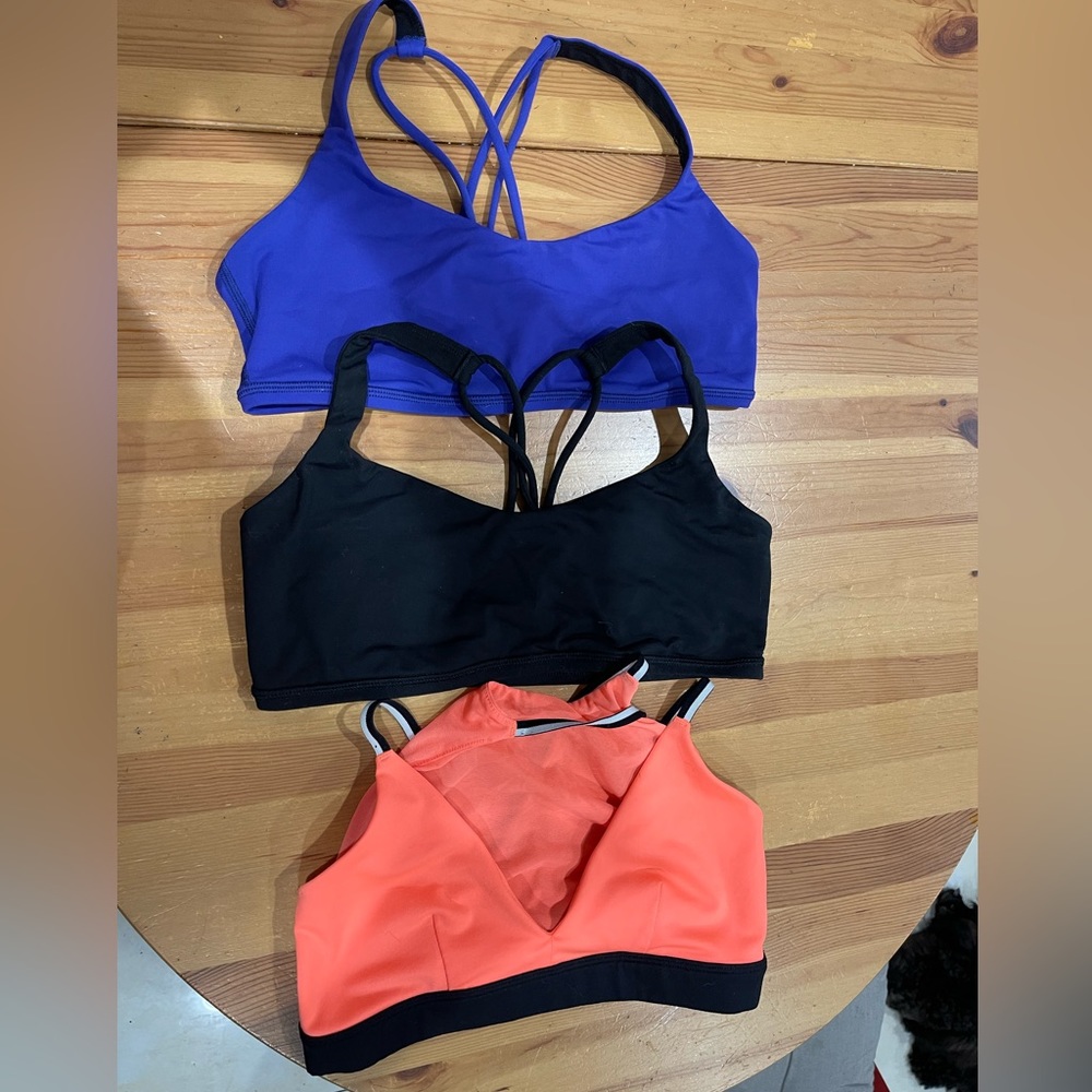 Used!!! Two Lulu Lemon Spots Bra and One Alo Yoga sizes S